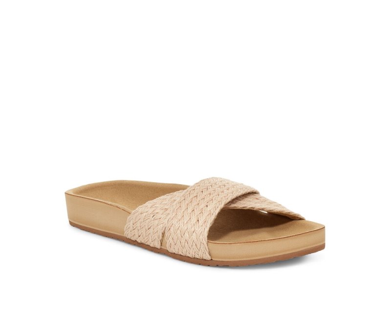 Sanuk She Cruzy Jute Vegan Slide Women's Flip Flops Beige | Canada 98LIS